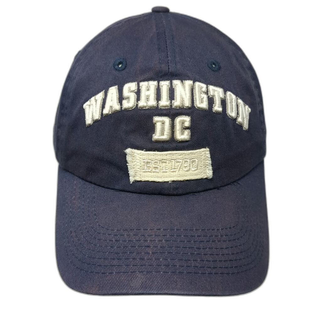 Old Glory Washington DC Hat Baseball Cap Blue One Size Slideback Cotton Flag